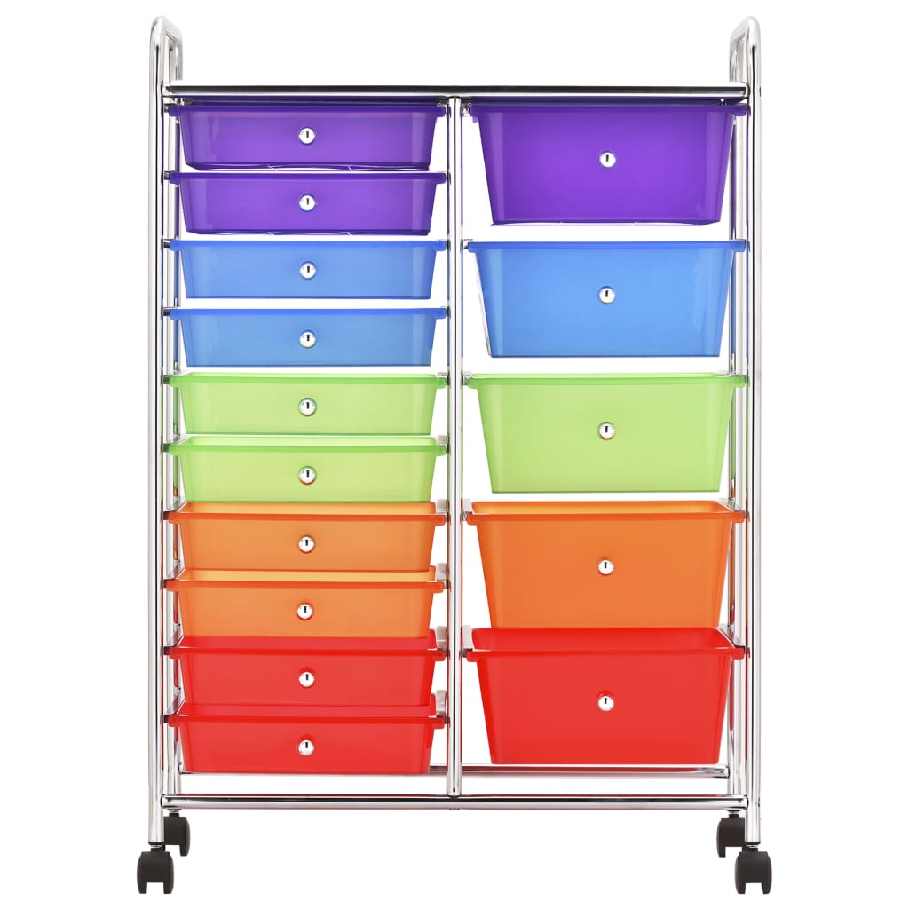 Carrello Portaoggetti Xxl 15 Cassetti In Plastica