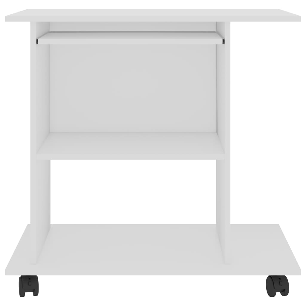 Scrivania Ad Angolo Bianca 80X50X75 Cm In Legno Multistrato