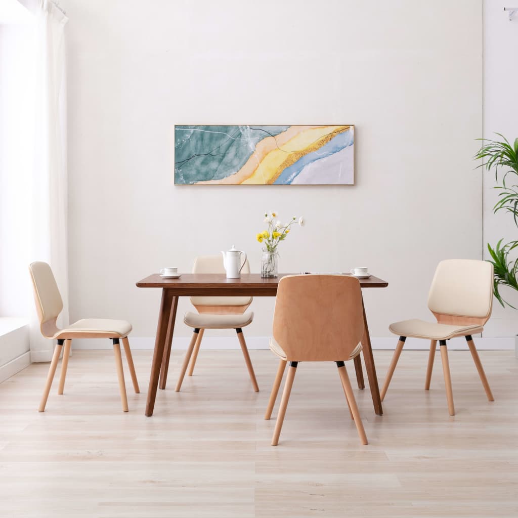 Sedie Da Pranzo 2 Pz Crema In Similpelle