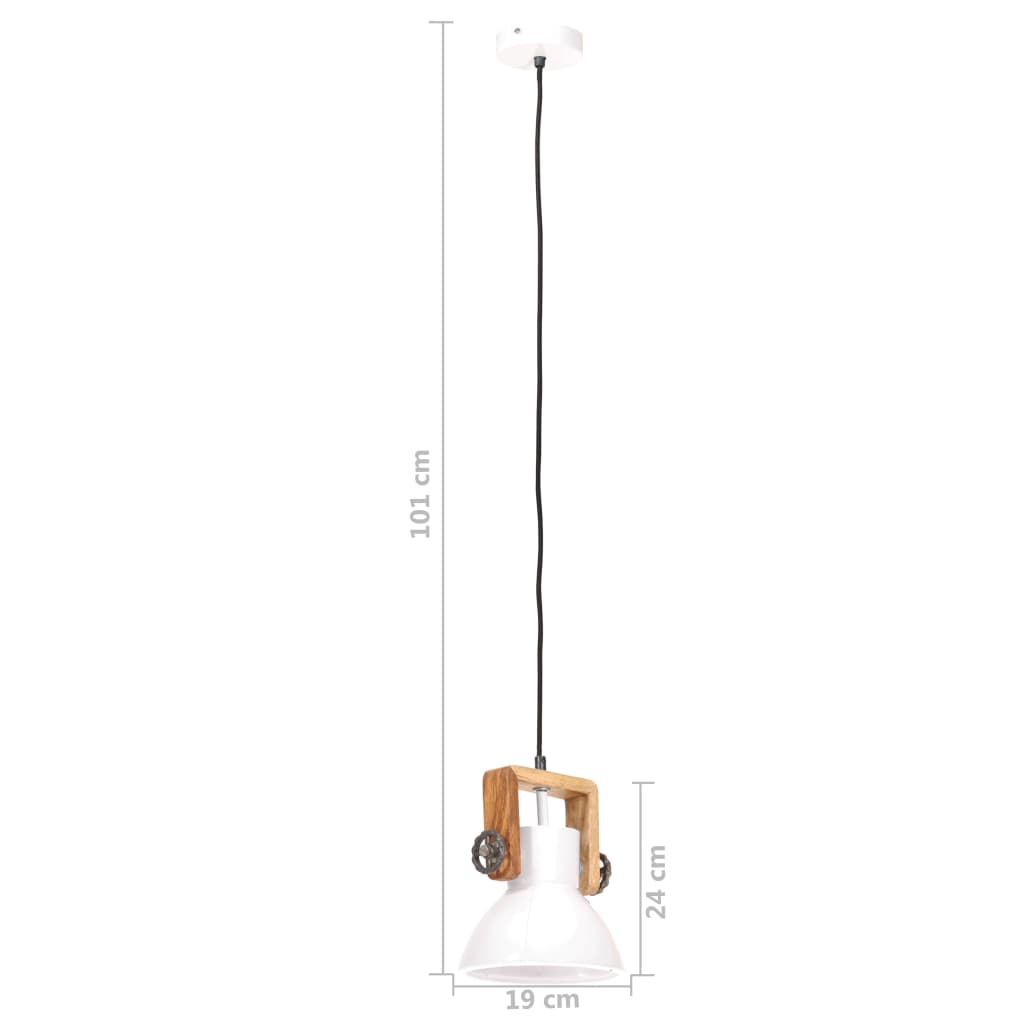 Lampada A Sospensione Industriale 25 W Bianca Rotonda 19 Cm E27