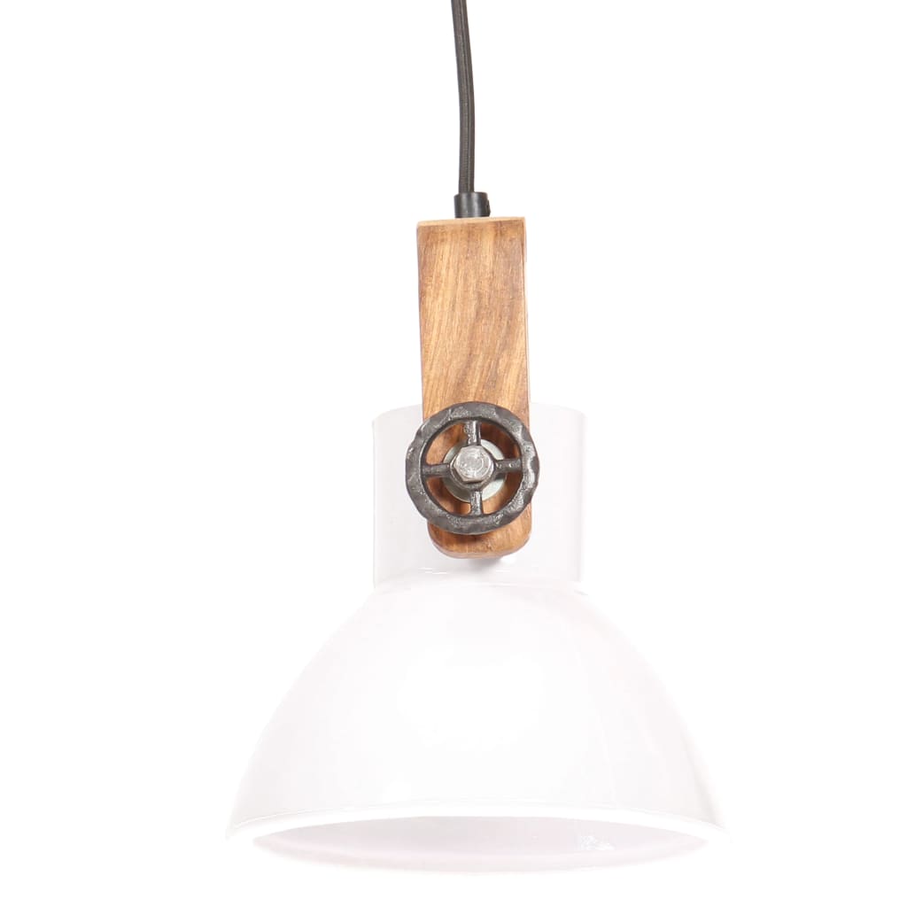 Lampada A Sospensione Industriale 25 W Bianca Rotonda 19 Cm E27