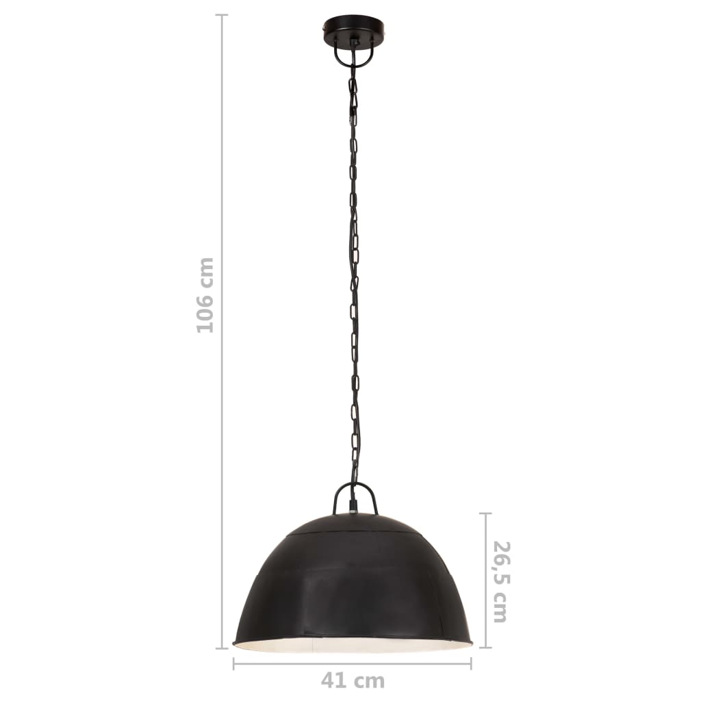 Lampada Industriale Vintage 25 W Nera Rotonda 40 Cm E27