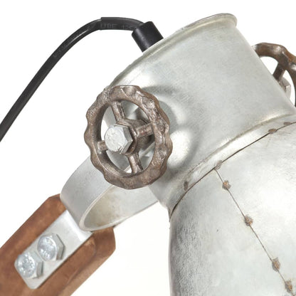 Lampada Da Scrivania Industriale Argento Rotonda 58X18X90Cm E27