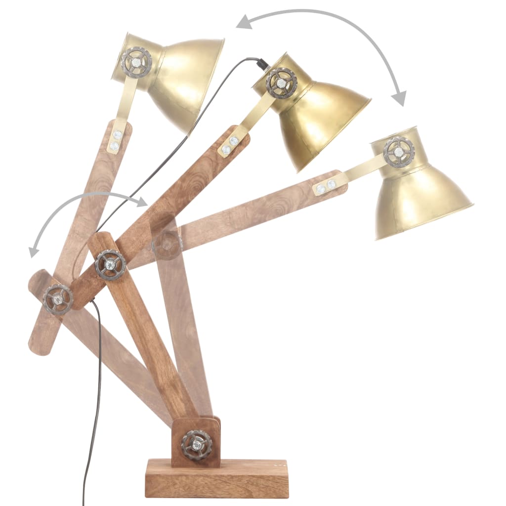 Lampada Da Scrivania Industriale Ottone Rotonda 58X18X90 Cm E27