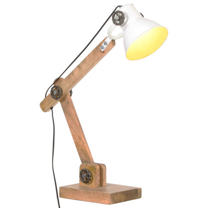 Lampada Da Scrivania Industriale Bianca Rotonda 58X18X90 Cm E27