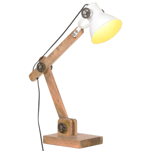 Lampada Da Scrivania Industriale Bianca Rotonda 58X18X90 Cm E27