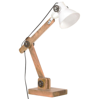 Lampada Da Scrivania Industriale Bianca Rotonda 58X18X90 Cm E27