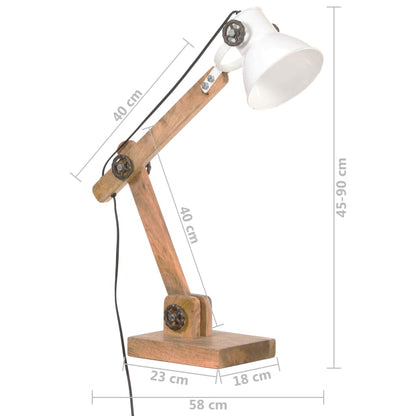 Lampada Da Scrivania Industriale Bianca Rotonda 58X18X90 Cm E27