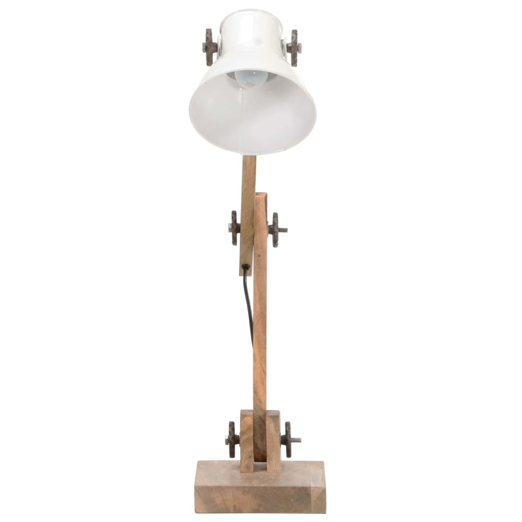 Lampada Da Scrivania Industriale Bianca Rotonda 58X18X90 Cm E27