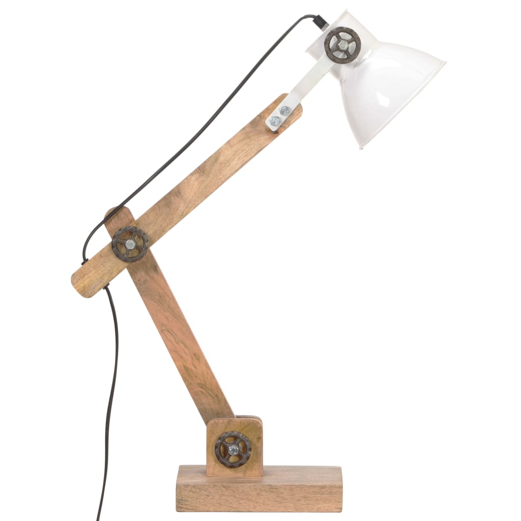 Lampada Da Scrivania Industriale Bianca Rotonda 58X18X90 Cm E27