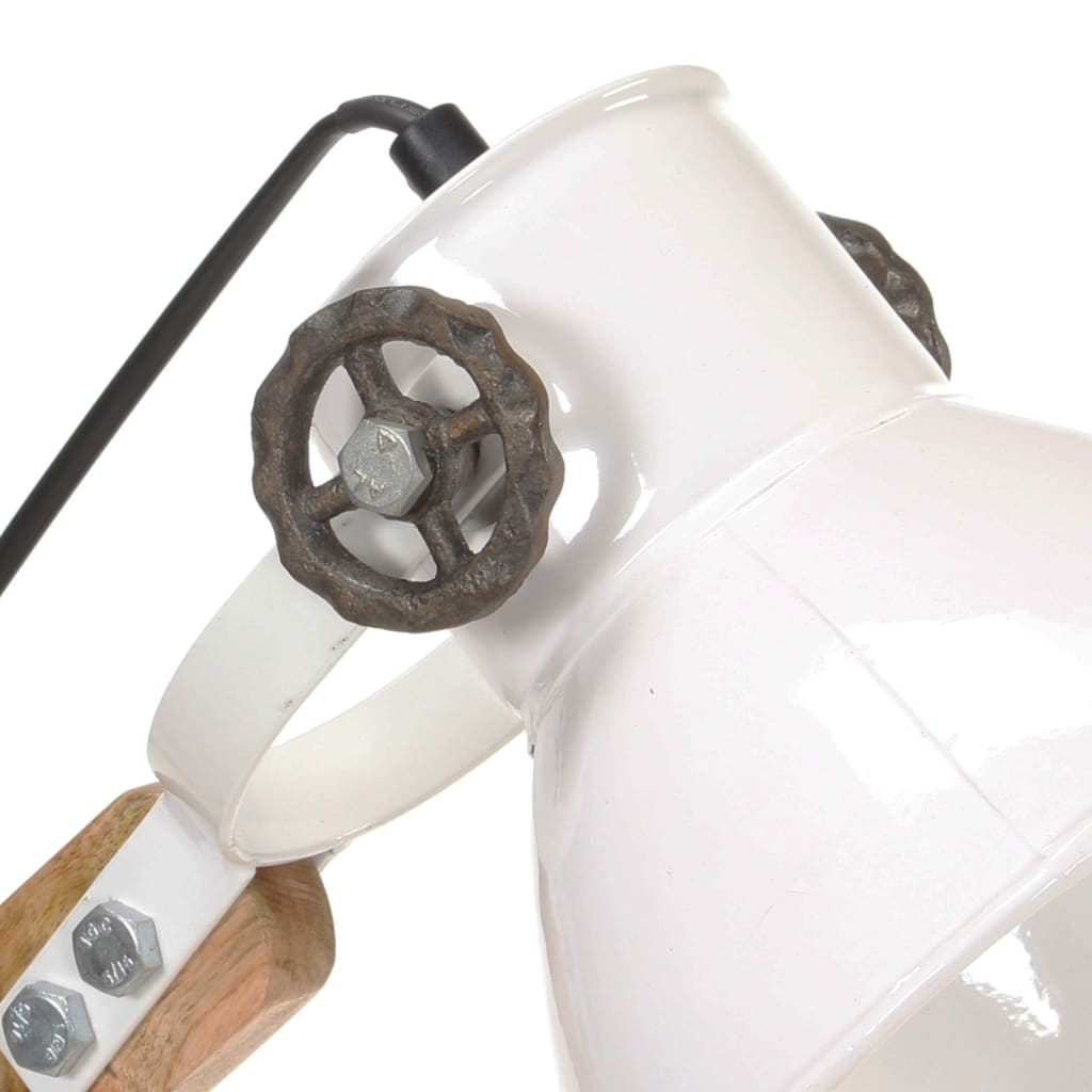 Lampada Da Scrivania Industriale Bianca Rotonda 58X18X90 Cm E27