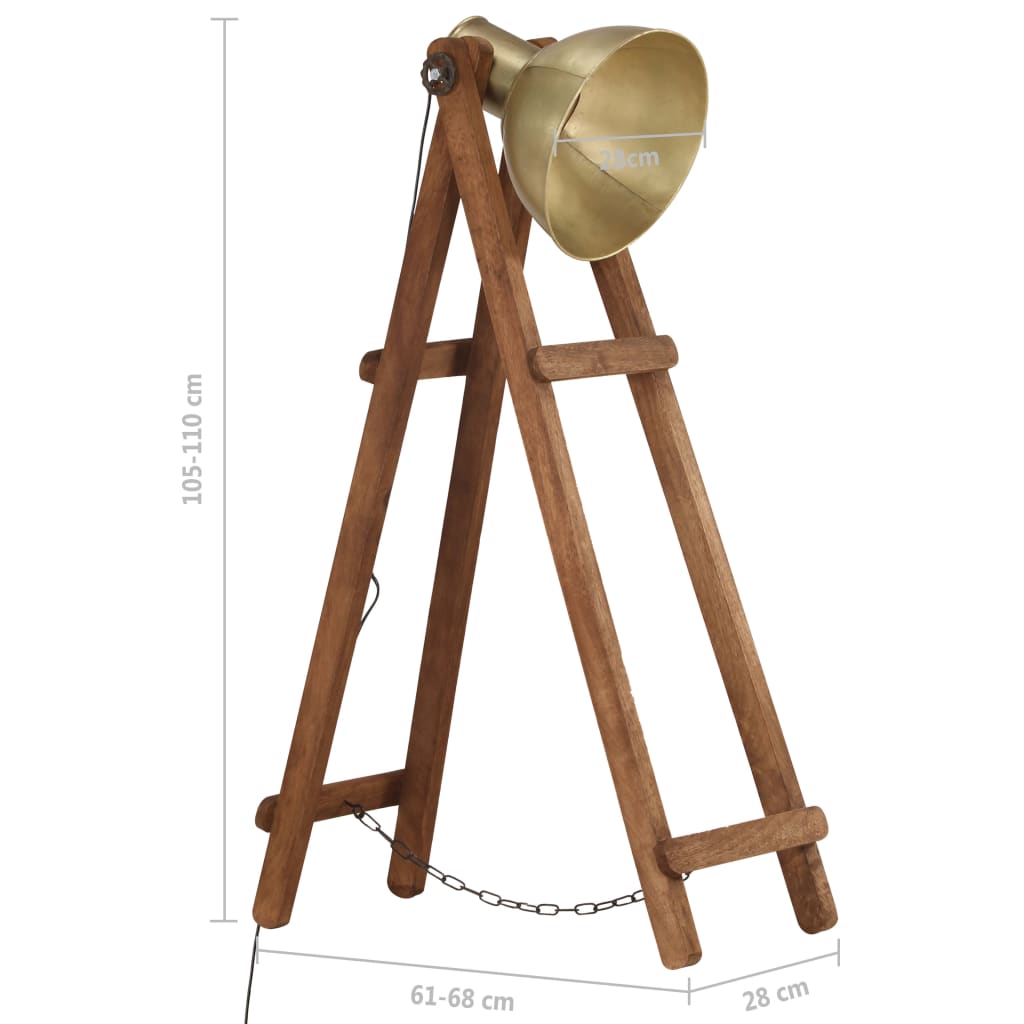 Lampada Da Pavimento E27 In Legno Massello Di Mango