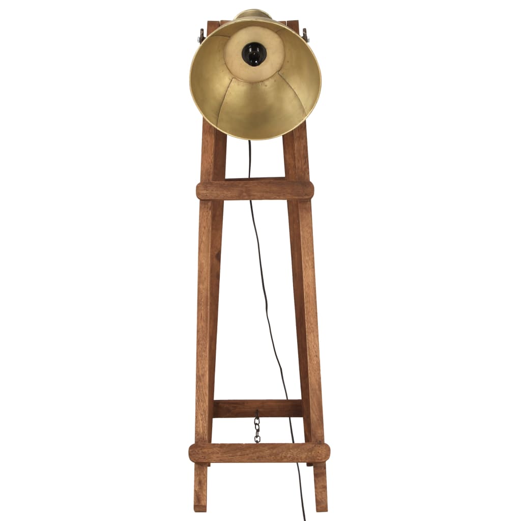 Lampada Da Pavimento E27 In Legno Massello Di Mango