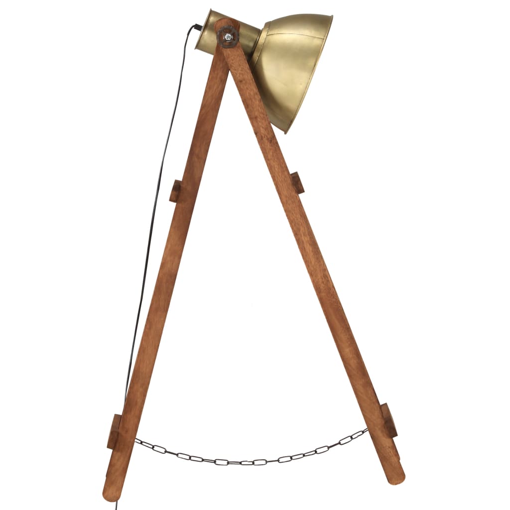 Lampada Da Pavimento E27 In Legno Massello Di Mango