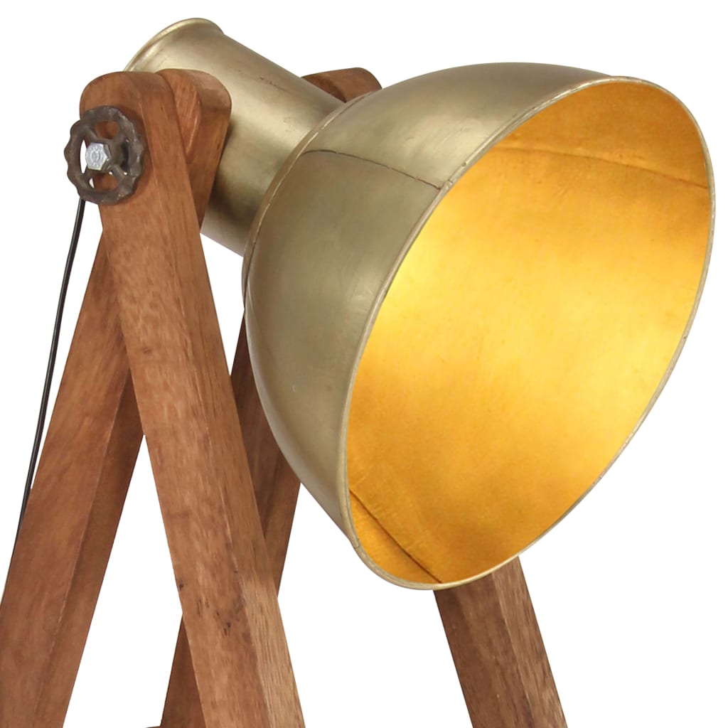 Lampada Da Pavimento E27 In Legno Massello Di Mango