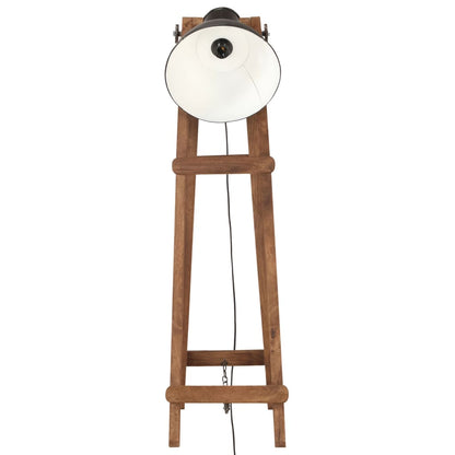 Lampade Da Pavimento 3 Pz Nere E27 In Legno Massello Di Mango