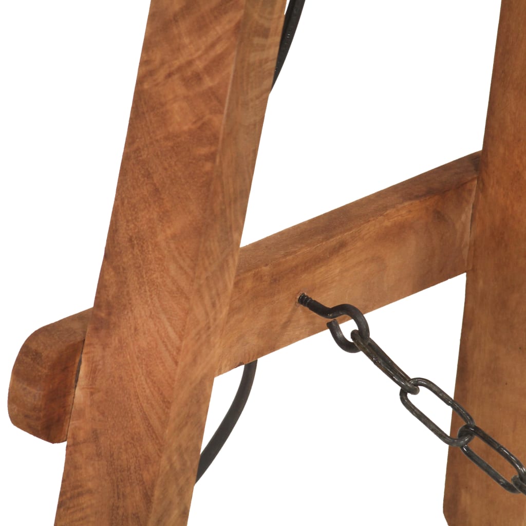 Lampade Da Pavimento 3 Pz Nere E27 In Legno Massello Di Mango