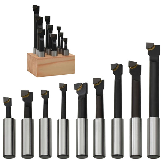 Frese Di Foraggio 9 Pz 12 Mm Con Base In Legno Blu