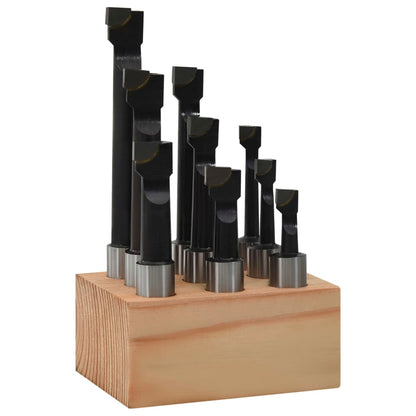 Frese Di Foraggio 9 Pz 12 Mm Con Base In Legno Blu