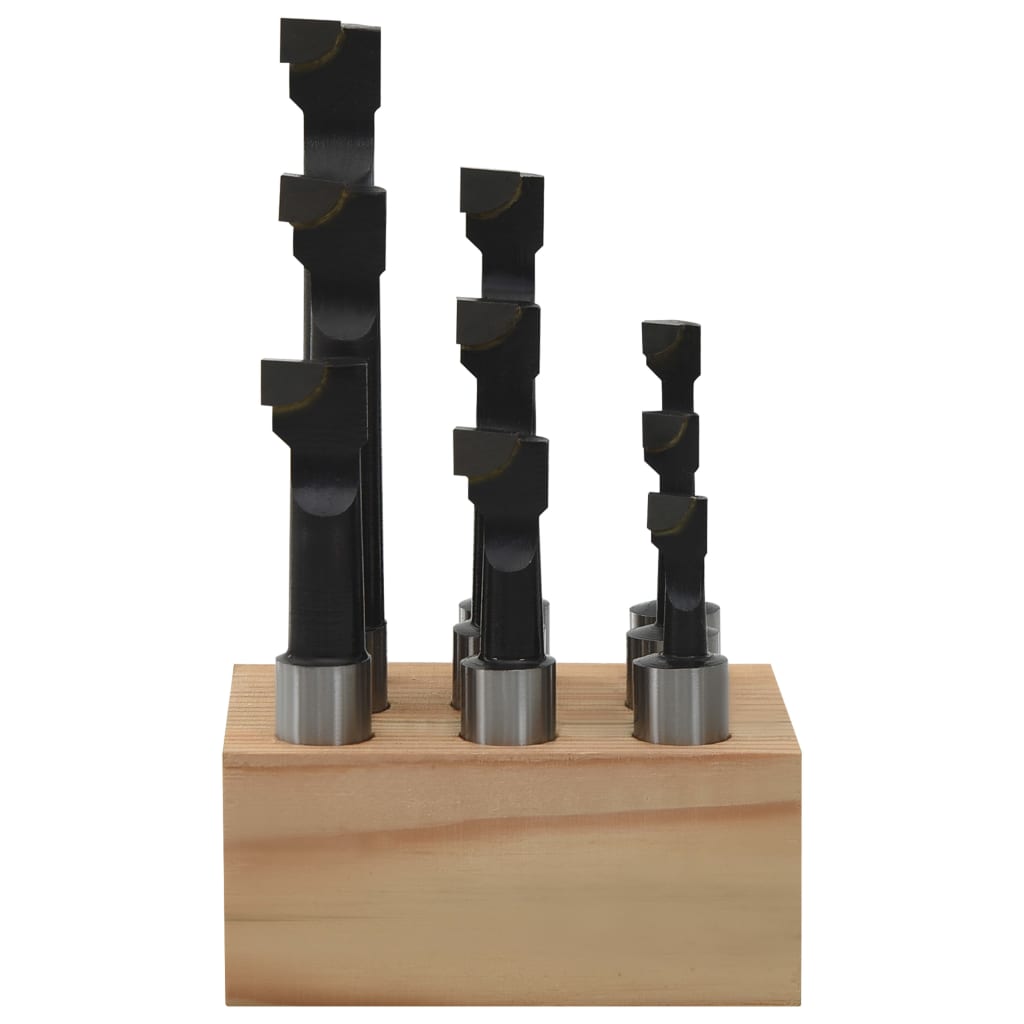 Frese Di Foraggio 9 Pz 12 Mm Con Base In Legno Blu