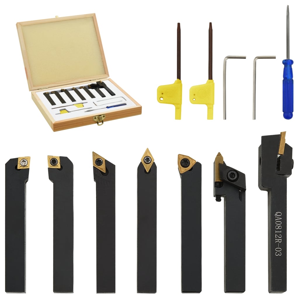 Set Di Utensili Indicizzabili Per Tornitura 12 Pz 80Mm