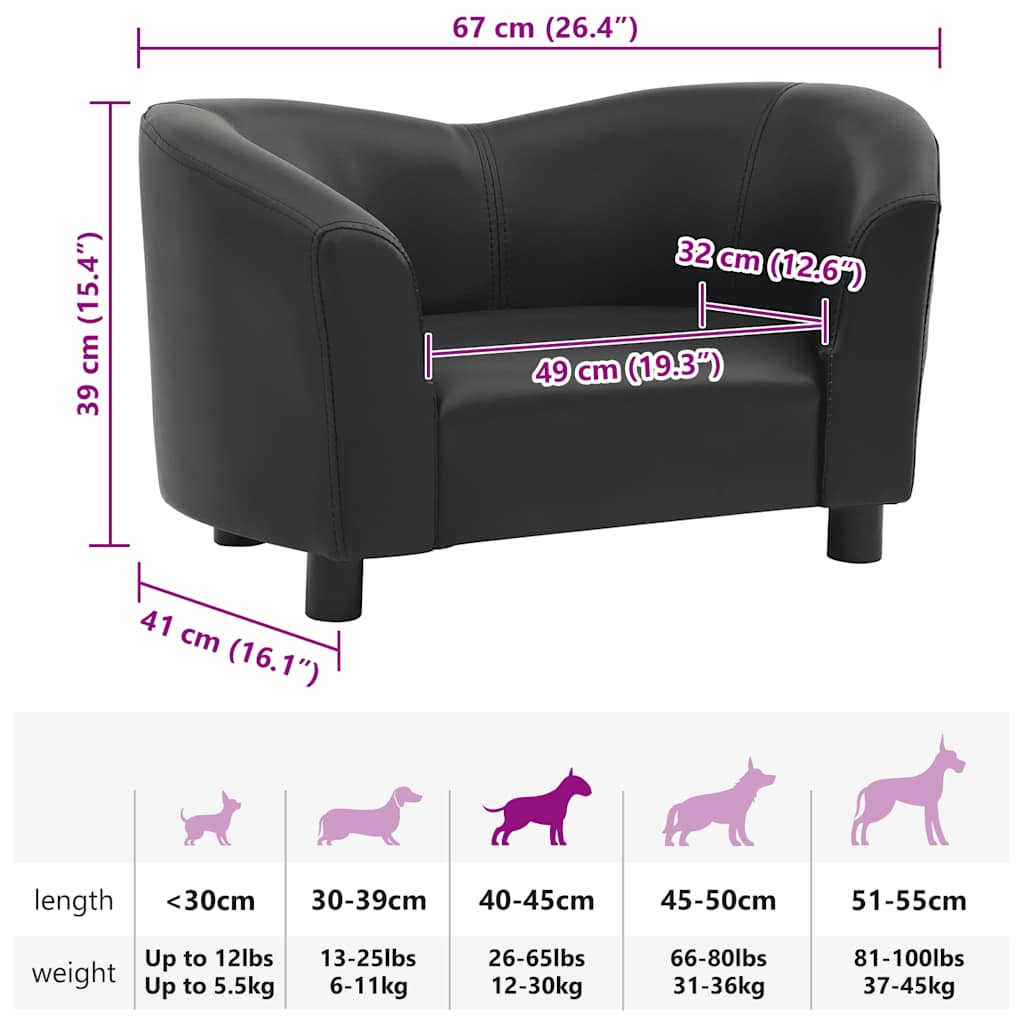 Divano Per Cani 67X41X39 Cm In Similpelle
