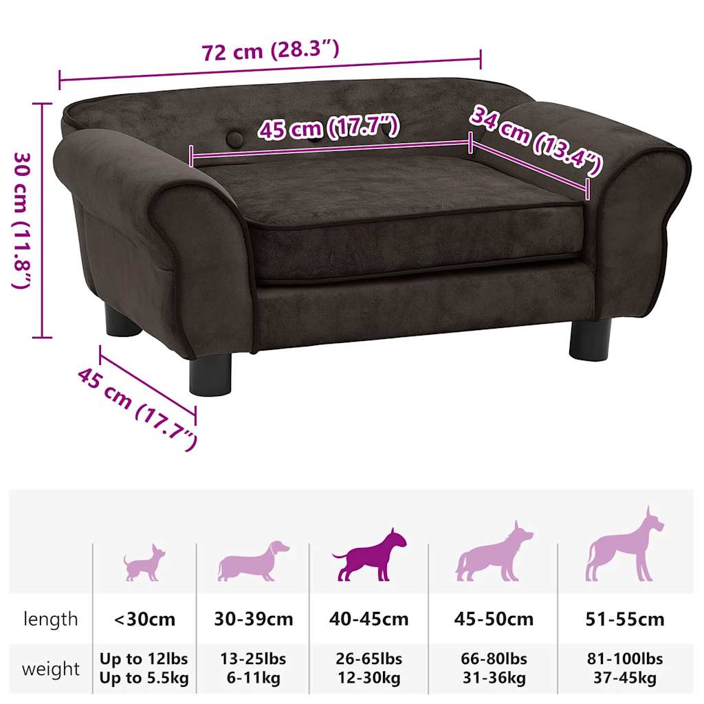 Divano Per Cani 72X45X30 Cm In Peluche