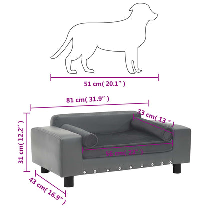 Divano Per Cani 81X43X31 Cm In Peluche E Similpelle