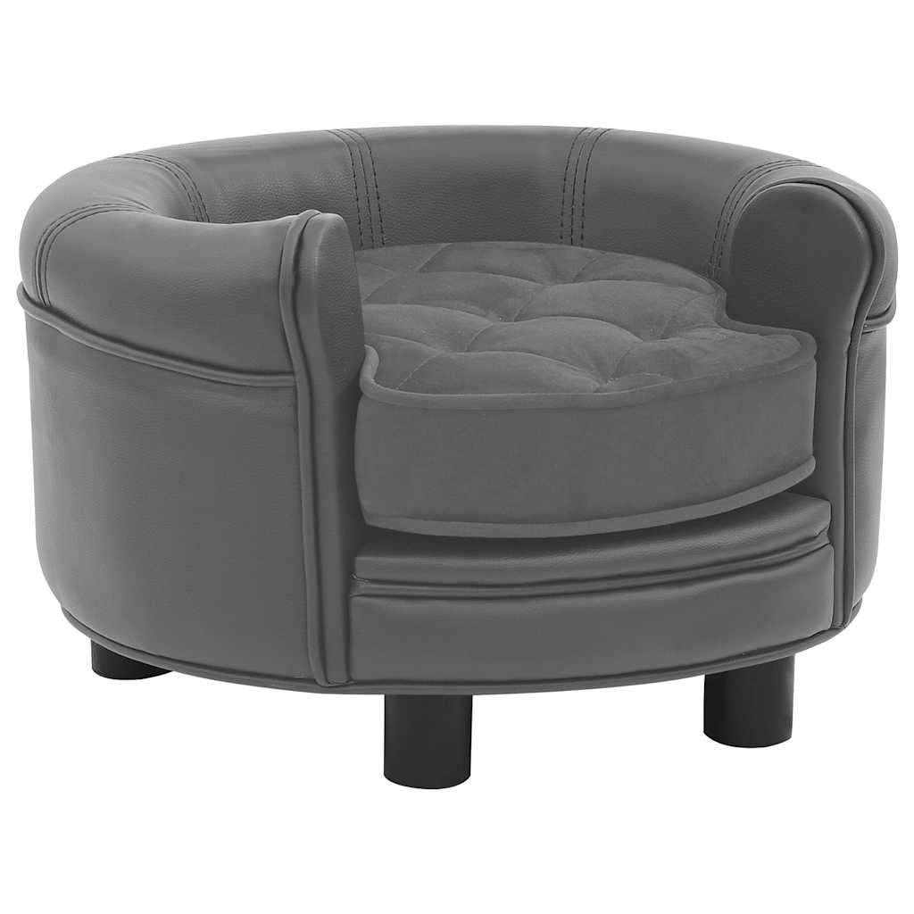 Divano Per Cani 48X48X32 Cm In Peluche E Similpelle
