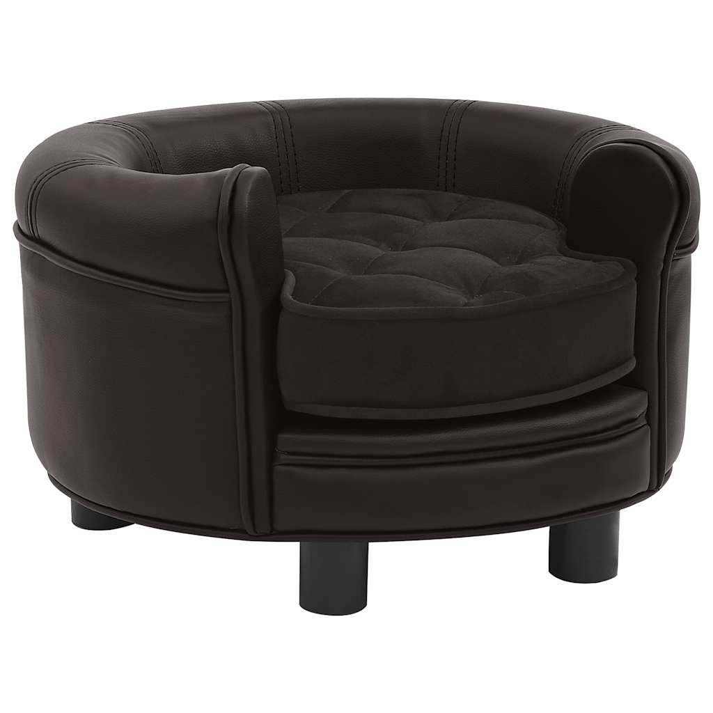 Divano Per Cani 48X48X32 Cm In Peluche E Similpelle