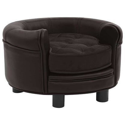Divano Per Cani 48X48X32 Cm In Peluche E Similpelle