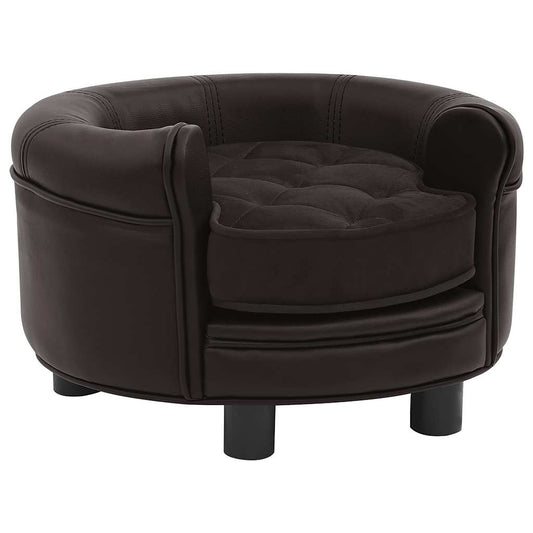 Divano Per Cani 48X48X32 Cm In Peluche E Similpelle
