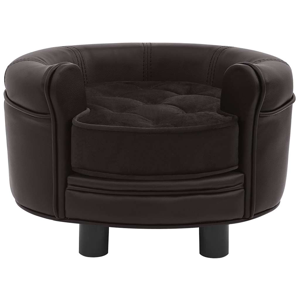 Divano Per Cani 48X48X32 Cm In Peluche E Similpelle