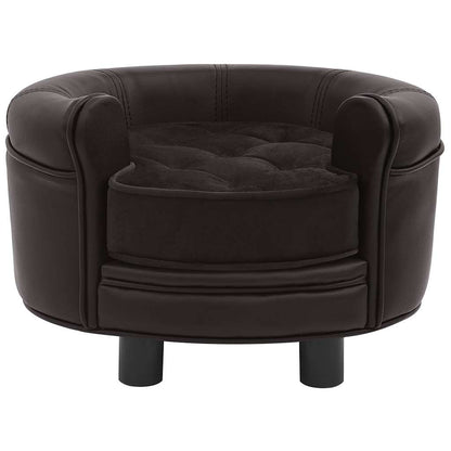 Divano Per Cani 48X48X32 Cm In Peluche E Similpelle