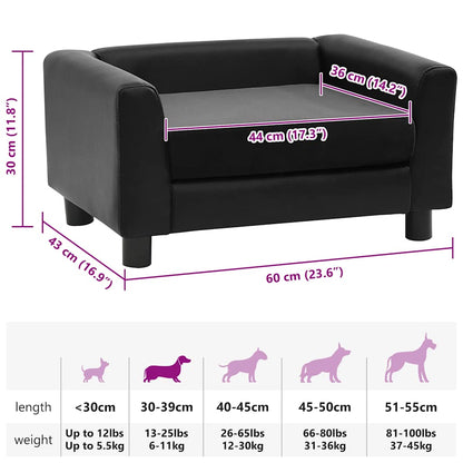 Divano Per Cani 60X43X30 Cm In Peluche E Similpelle