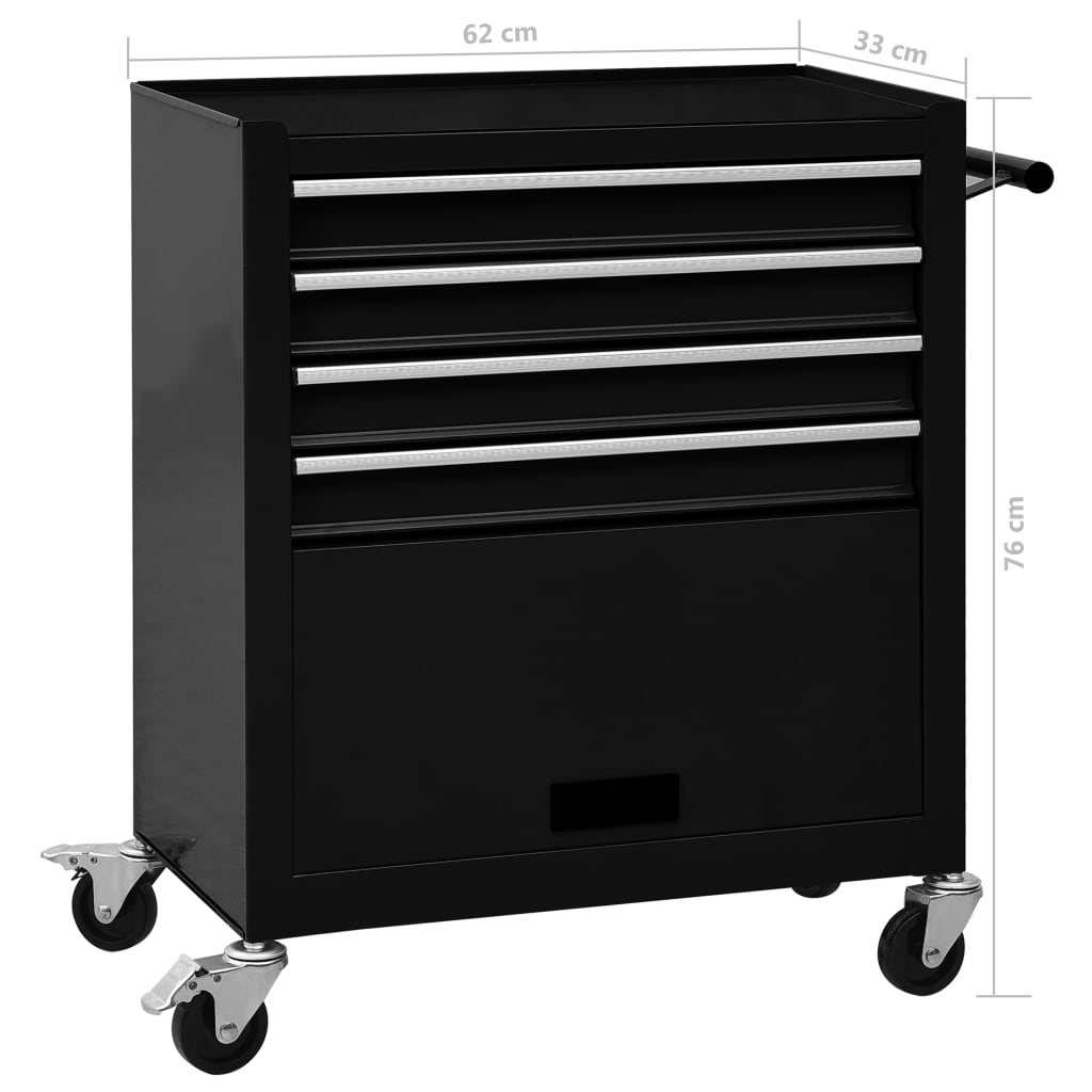 Carrello Portautensili Con 4 Cassetti In Acciaio