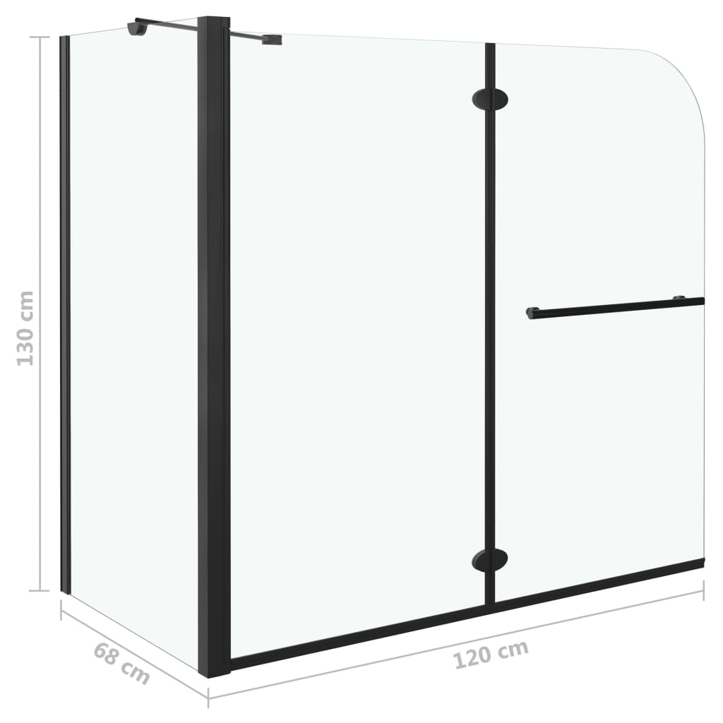 Box Doccia Pieghevole A Libro In Esg 120X68X130 Cm Nero