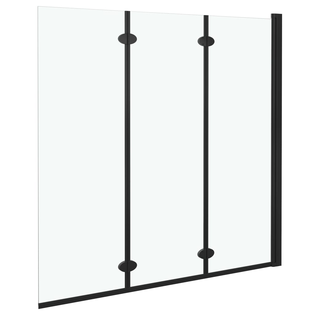 Box Doccia Pieghevole A Libro 3 Pannelli In Esg 130X138 Cm Nero Nero