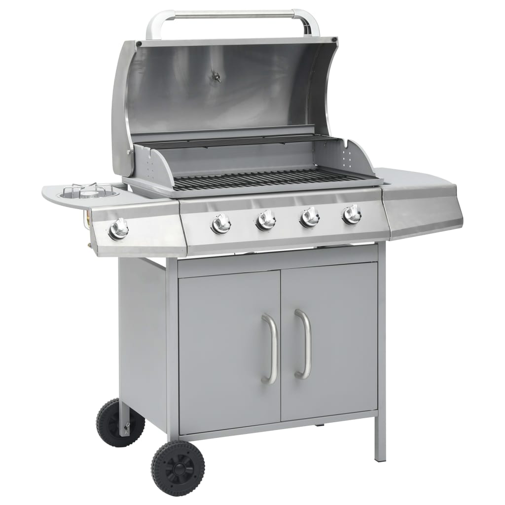 Barbecue E Griglia A Gas 4+1 Fornelli In Acciaio Inox