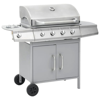 Barbecue E Griglia A Gas 4+1 Fornelli In Acciaio Inox
