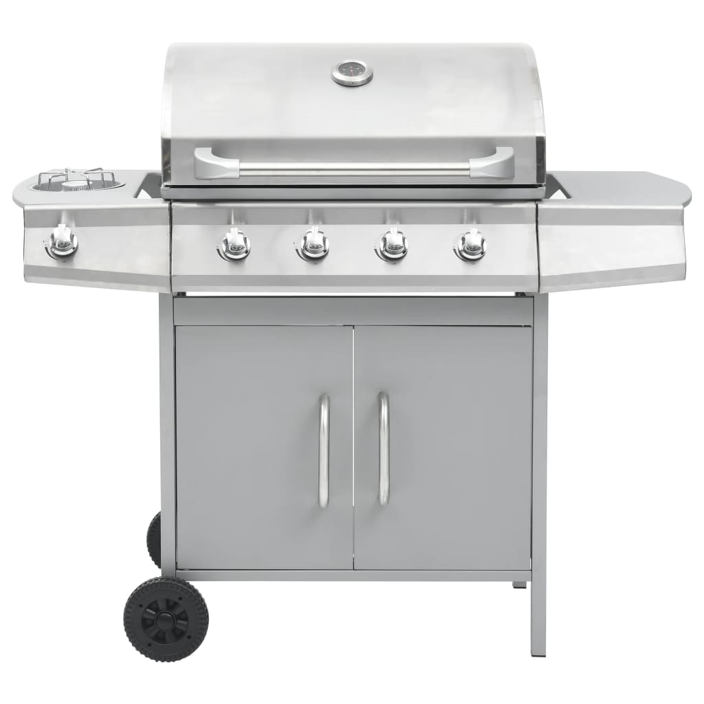 Barbecue E Griglia A Gas 4+1 Fornelli In Acciaio Inox