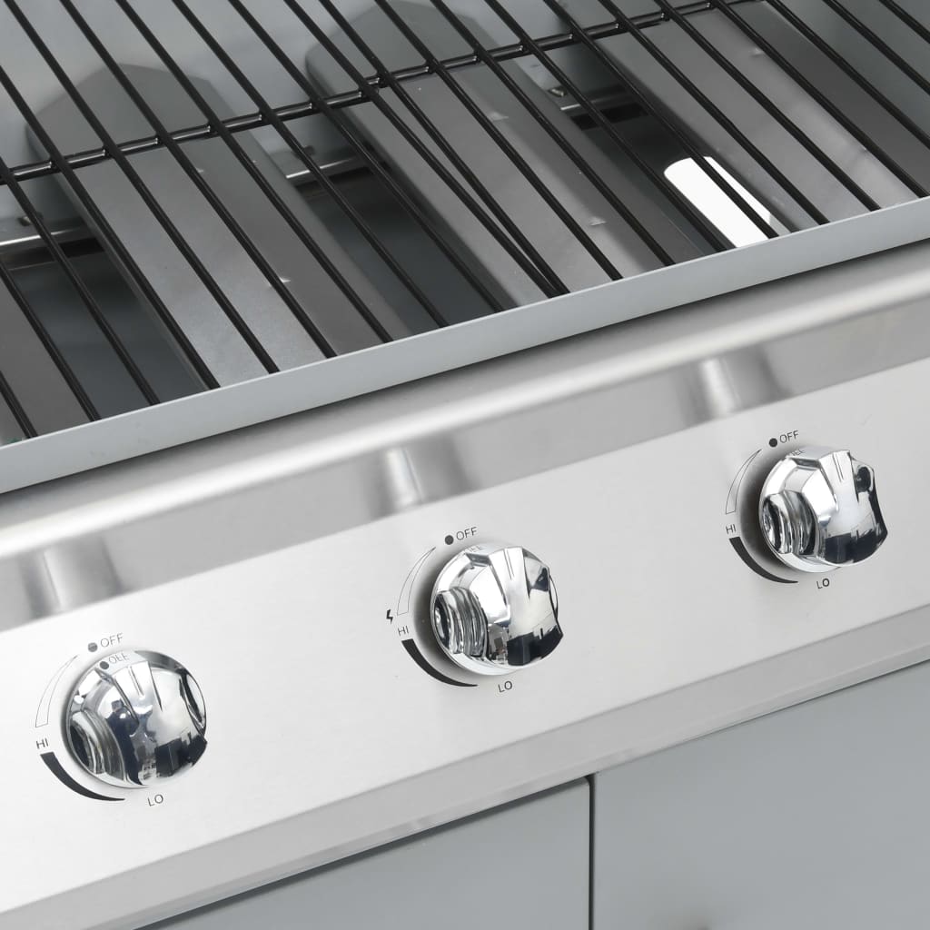 Barbecue E Griglia A Gas 4+1 Fornelli In Acciaio Inox