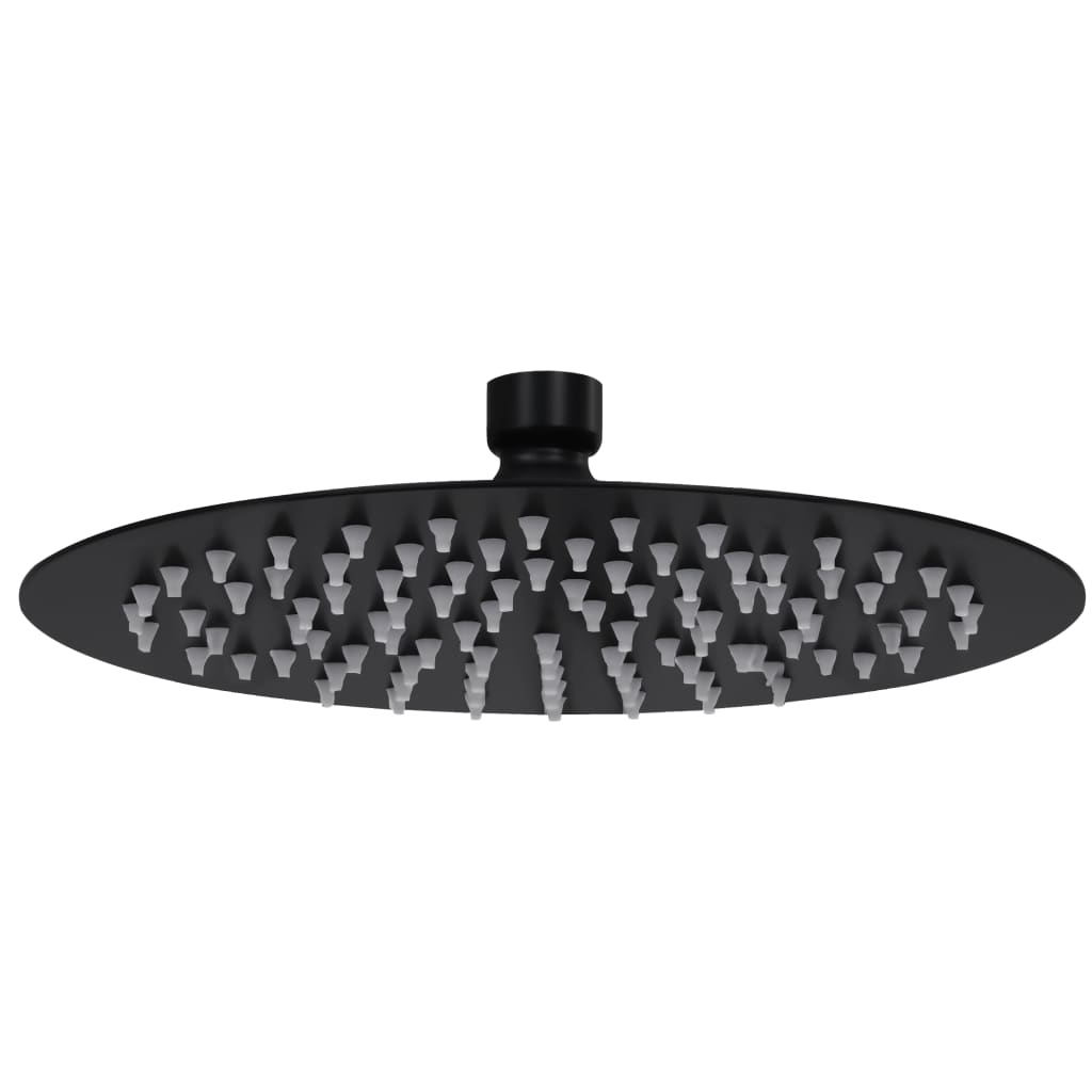 Testa Doccia A Pioggia In Acciaio Inox 20 Cm Rotonda Nera Nero