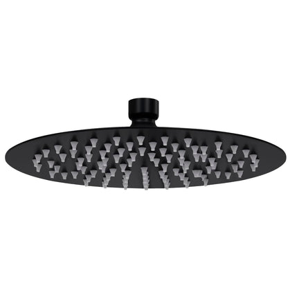 Testa Doccia A Pioggia In Acciaio Inox 20 Cm Rotonda Nera Nero
