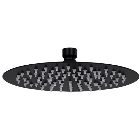 Testa Doccia A Pioggia In Acciaio Inox 20 Cm Rotonda Nera Nero