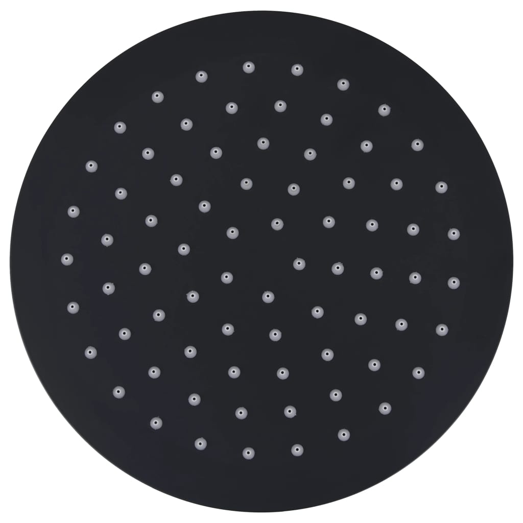 Testa Doccia A Pioggia In Acciaio Inox 20 Cm Rotonda Nera Nero
