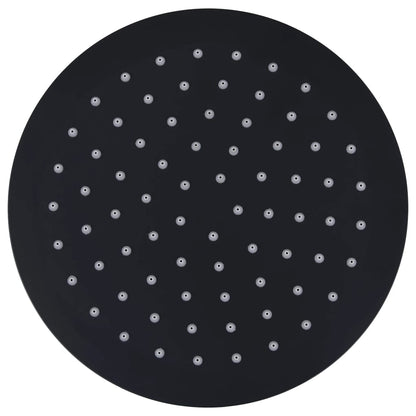 Testa Doccia A Pioggia In Acciaio Inox 20 Cm Rotonda Nera Nero