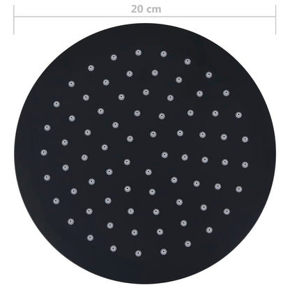 Testa Doccia A Pioggia In Acciaio Inox 20 Cm Rotonda Nera Nero