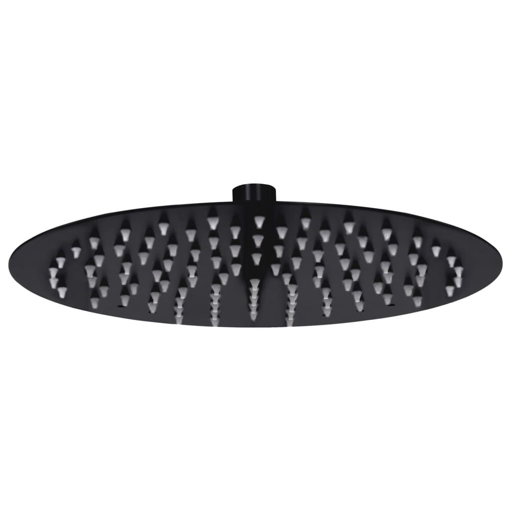 Testa Doccia A Pioggia In Acciaio Inox 20 Cm Rotonda Nera Nero