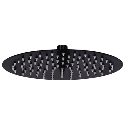 Testa Doccia A Pioggia In Acciaio Inox 20 Cm Rotonda Nera Nero